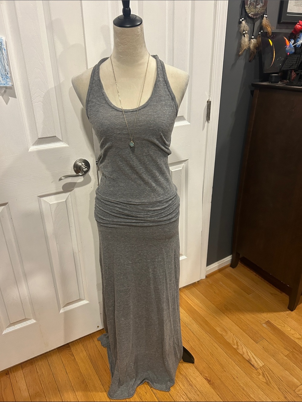Gray Racerback Maxi Dress